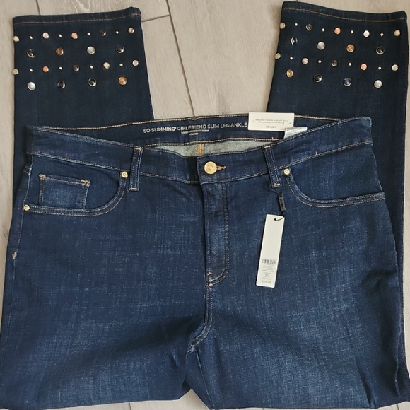 Banana Republic Dark Blue Skinny Jeans with Stud Accents - Picture 2 of 3